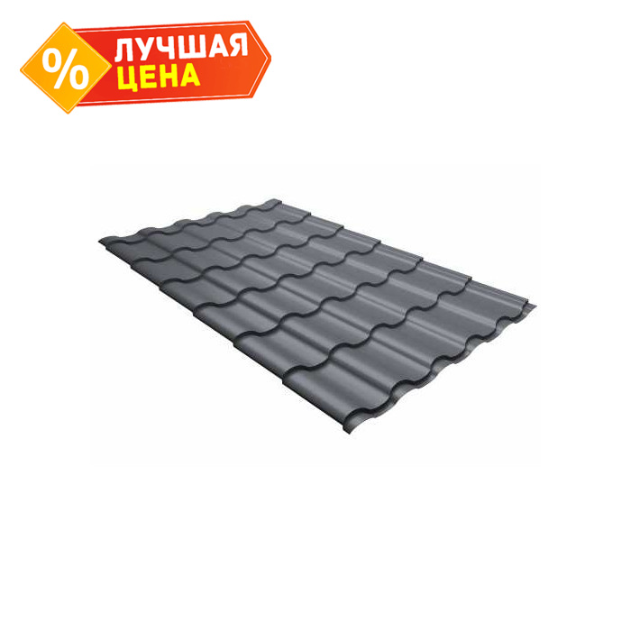 Металлочерепица Grand Line Kredo (Кредо) 0,45 Полиэстер RAL 9006 Бело-алюминиевый