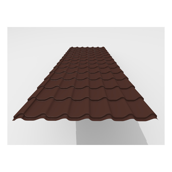 Металлочерепица Interprofil Монтеррей Стальной бархат (0.55) RAL 8017