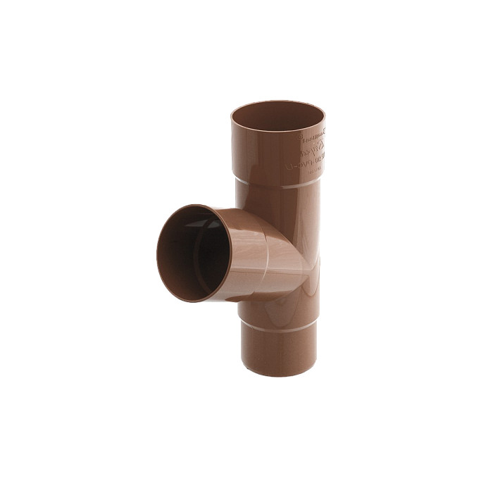 Тройник трубы, пвх, d-90 мм, коричневый, BRYZA