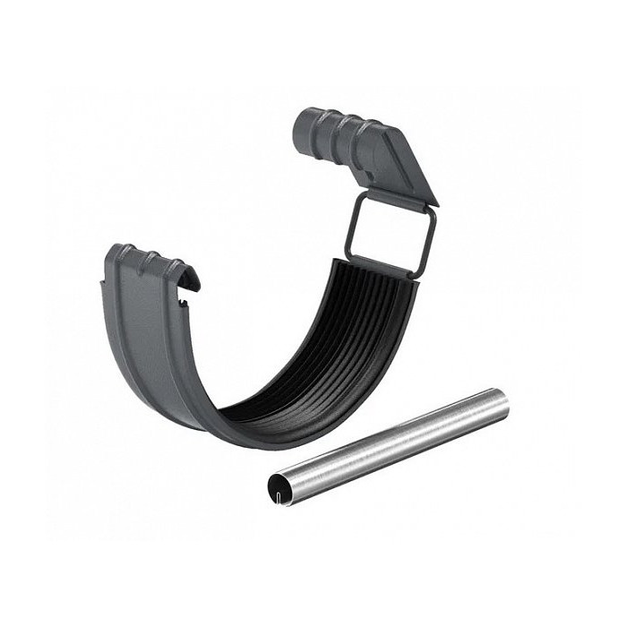 Соединитель желоба в комплекте, сталь, d-100 мм, темно-серый, Aquasystem