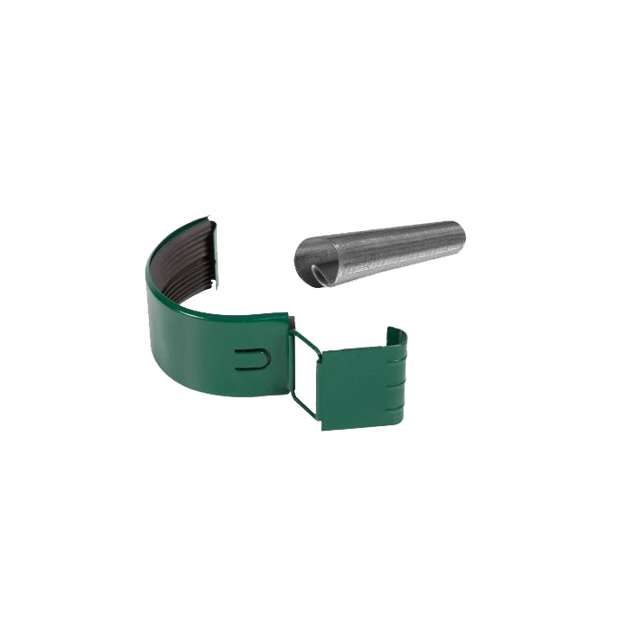 Соединитель желоба в комплекте, сталь, d-125 мм, зеленый, Aquasystem