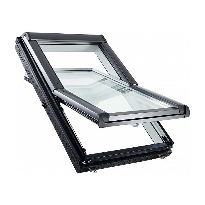 Окно R45 K100L5 без термоблока, 65х140 см, из ПВХ (вент.клапан, однокамерное, среднеповоротное), Roto