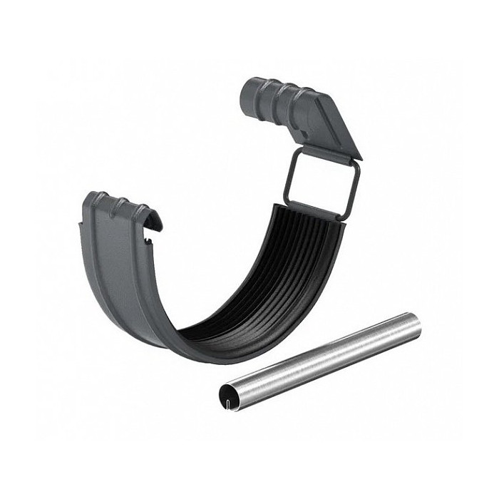 Соединитель желоба в комплекте, сталь, d-150 мм, темно-серый, Aquasystem