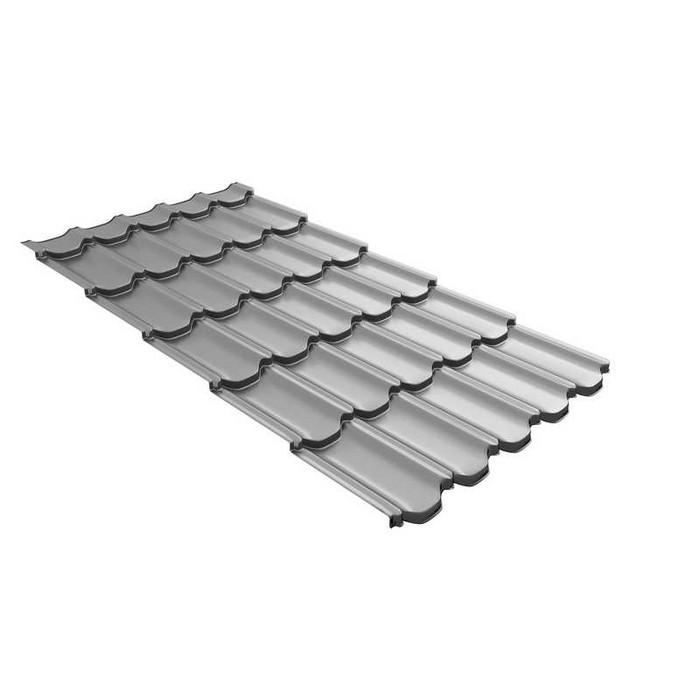 Металлочерепица Grand Line Kvinta plus (Квинта Плюс) 0,45 Полиэстер RAL 7004 Сигнальный серый | c 3D резом