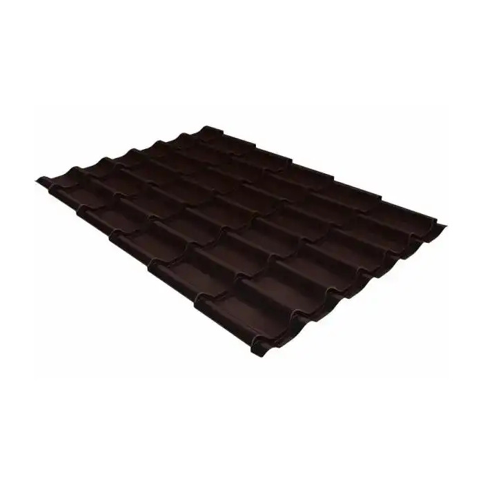 Металлочерепица Grand Line Classic (Классик) 0,5 PurPro Matt RAL 8017 Шоколад