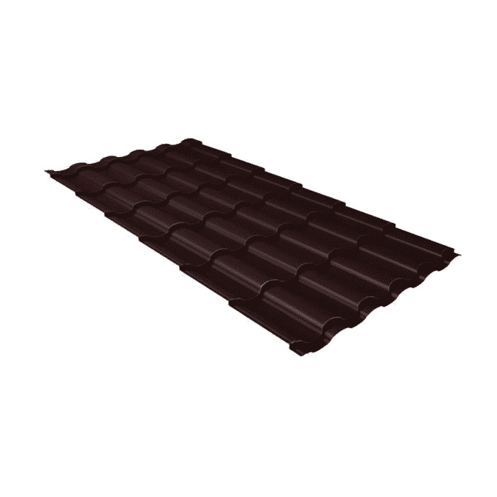 Металлочерепица Grand Line Kredo (Кредо) 0,5 PurPro Matt BT RAL 8017 Шоколад
